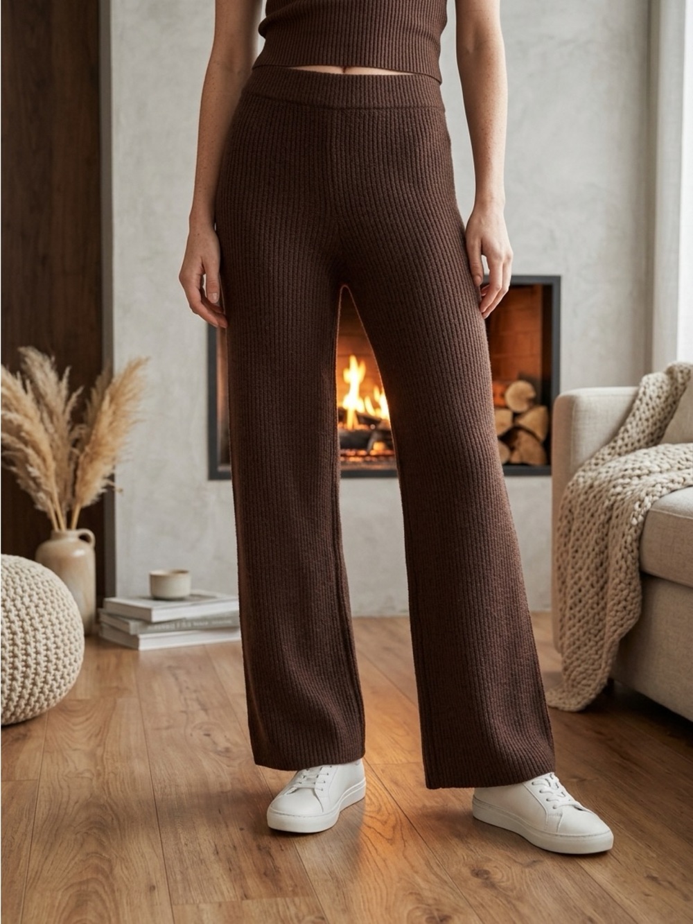 NWT✨🏷️ GAP- Rib Knit Wide-Leg Pants - Brown